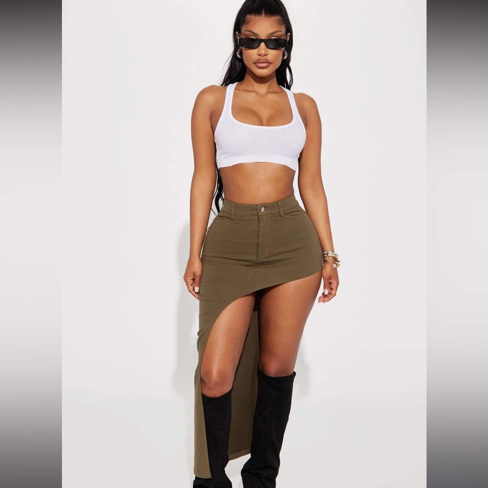 NEW! Olive maxi skirt